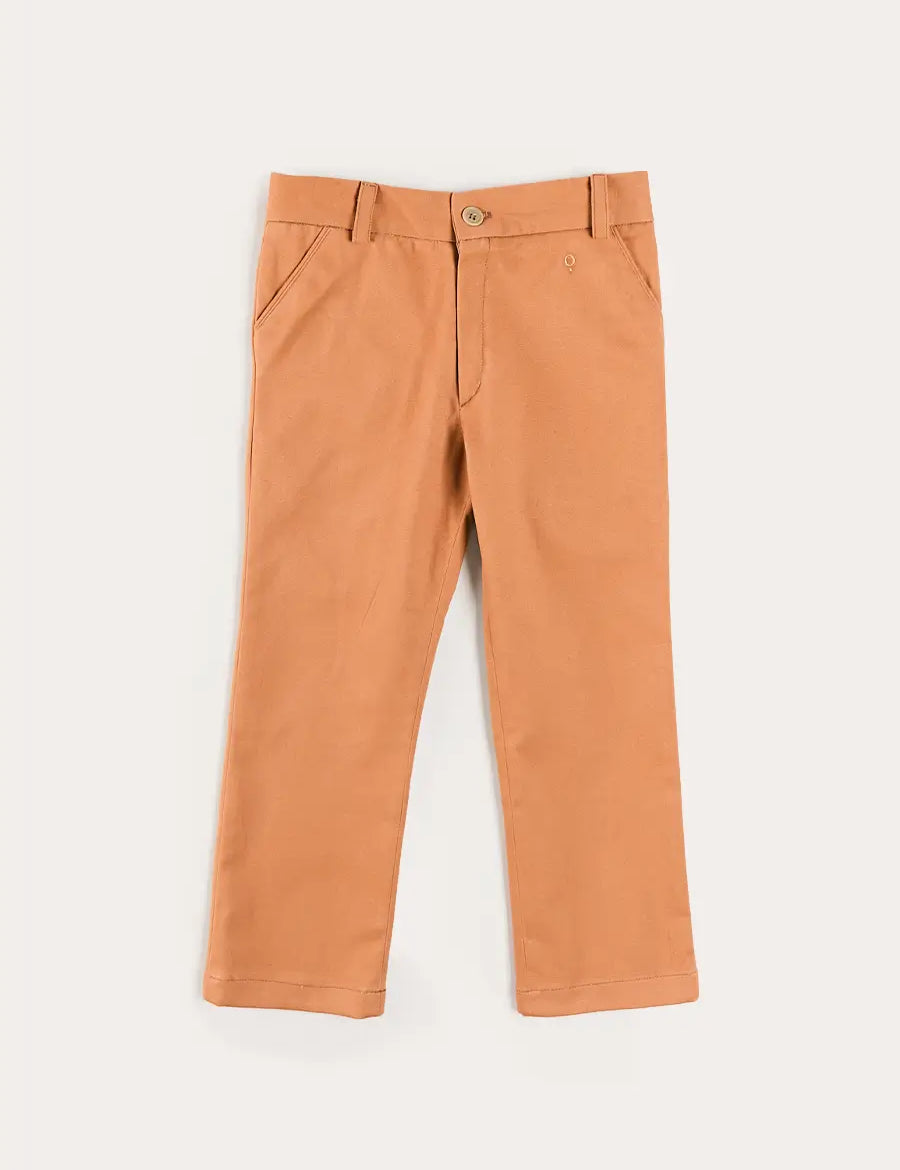 Plain Pocket Detail Trousers in Camel (4-10yrs) Trousers from Pepa London