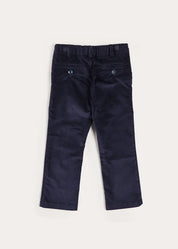 Velvet Pocket Detail Chino Trousers in Navy (4-10yrs) Trousers from Pepa London