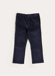 Velvet Pocket Detail Chino Trousers in Navy (4-10yrs) Trousers from Pepa London
