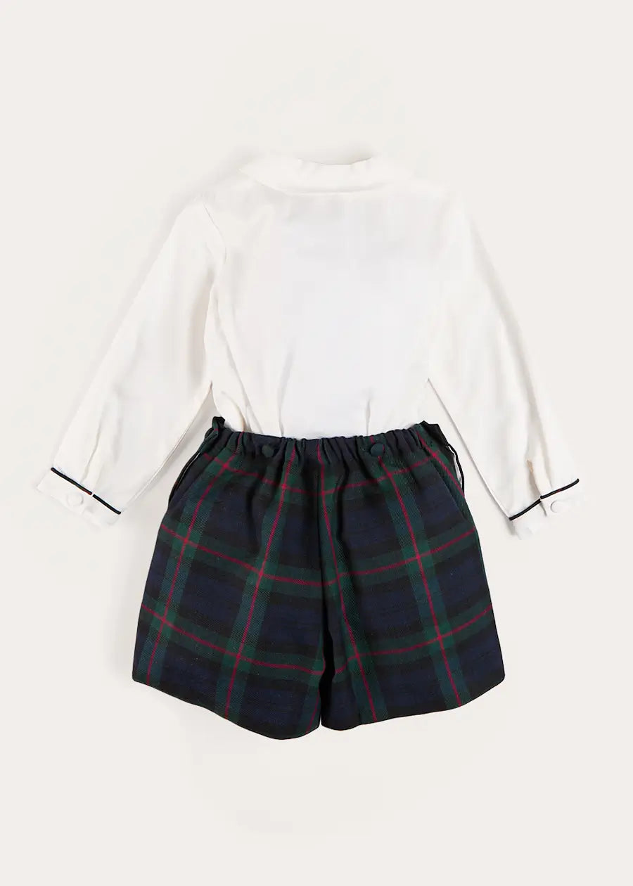 Kinnerton Tartan Peter Pan Collar Long Sleeve Two Piece Set in Green (18mths-6yrs) TWO PIECE SETS from Pepa London
