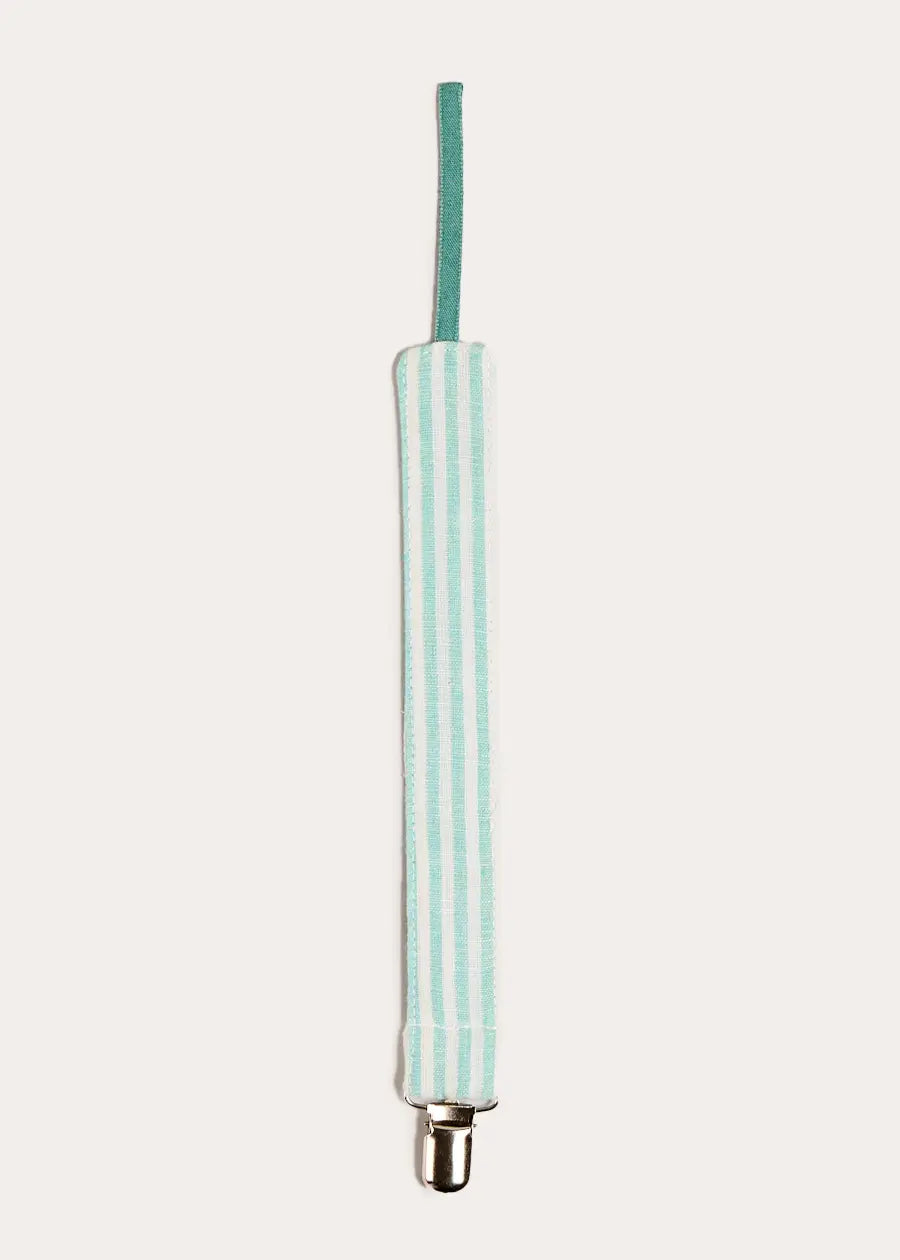 Wimbledon Stripe Dummy Clip in Green Accessories from Pepa London