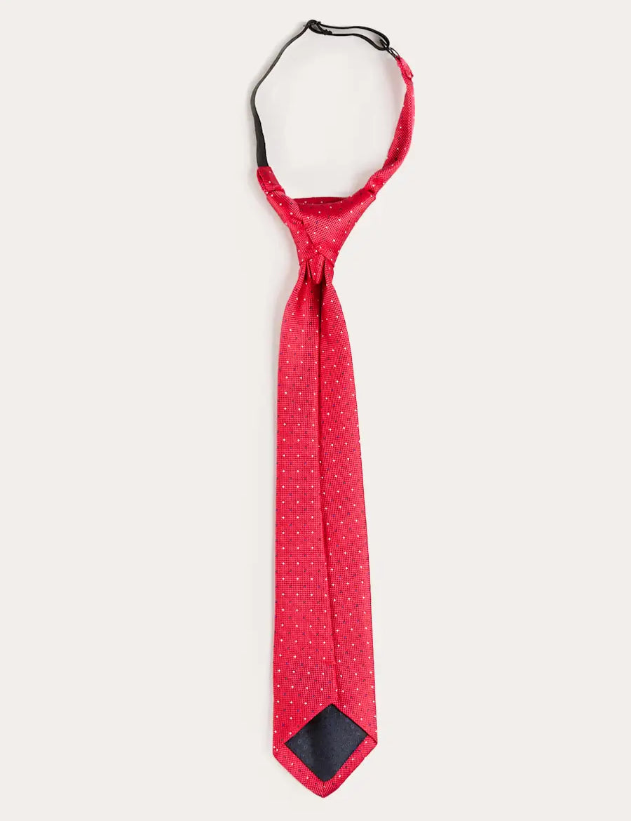 Polka Dot Adjustable Clip on Tie in Red Accessories from Pepa London