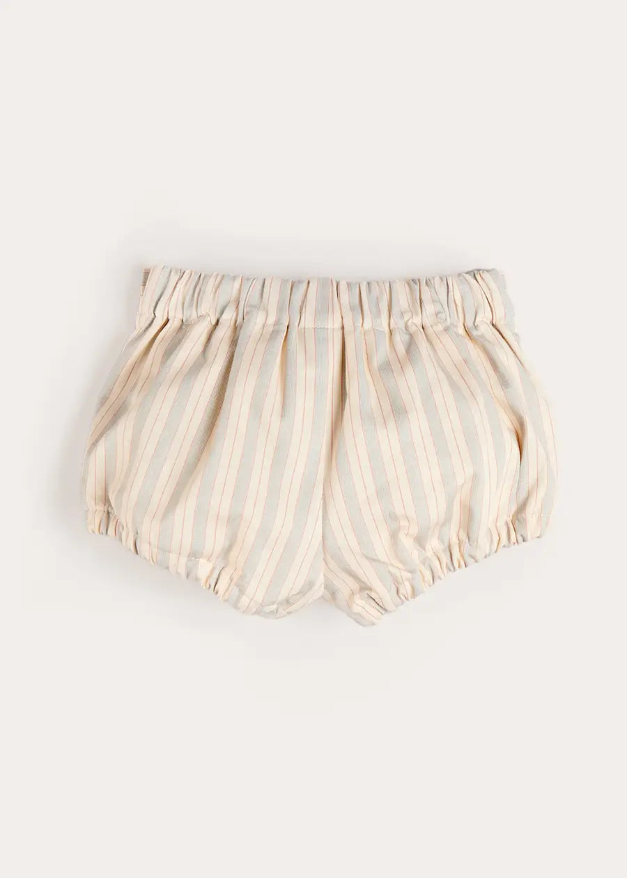 Brompton Stripe Pocket Detail Bloomers in Beige (6mths-3yrs) Bloomers from Pepa London