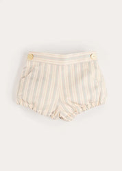 Brompton Stripe Pocket Detail Bloomers in Beige (6mths-3yrs) Bloomers from Pepa London