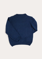 Seaside Postcard Knitted Jumper in Navy (18mths-6yrs) Knitwear from Pepa London