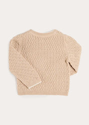 Wave Knit Jumper in Beige (3-10yrs) Knitwear from Pepa London
