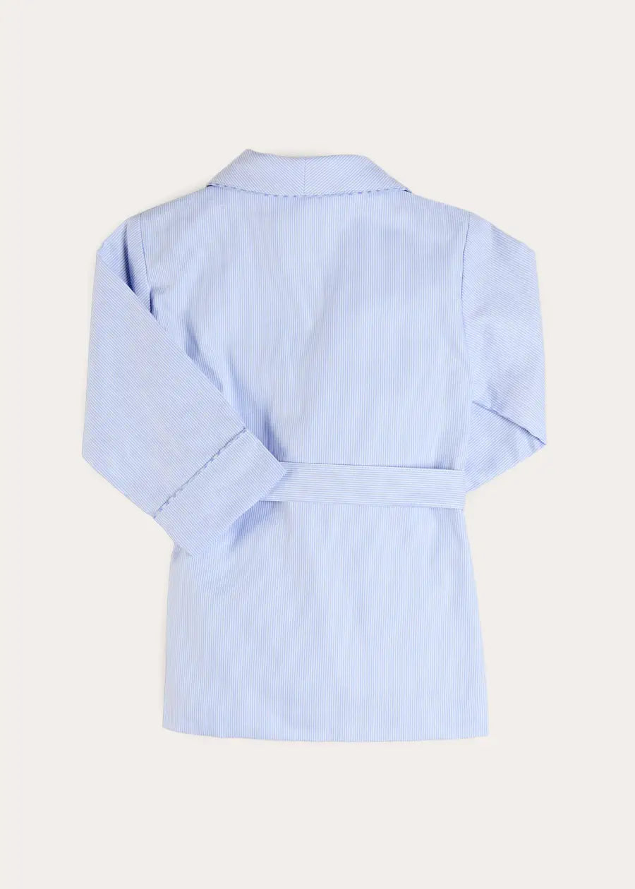 Barnaby Stripe Light Weight Dressing Gown in Blue (2-10yrs) Nightwear from Pepa London