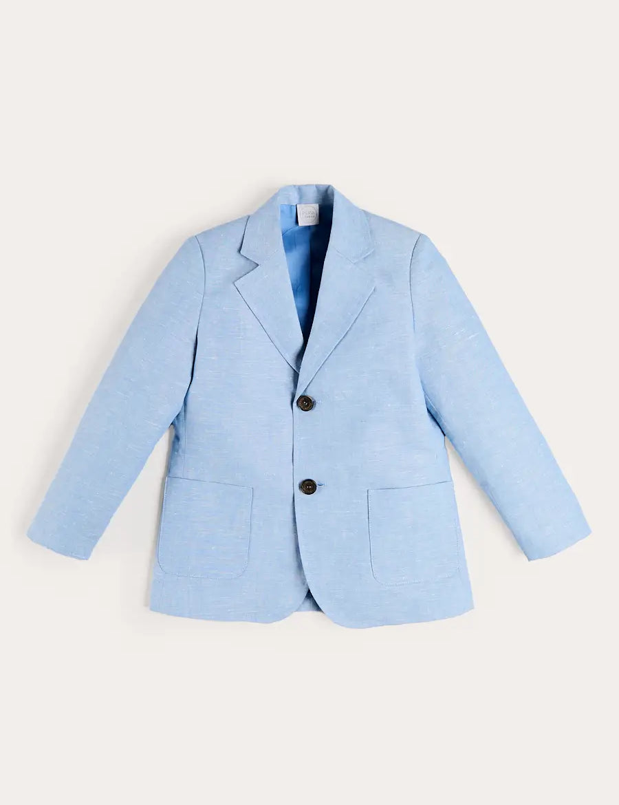 Plain Patch Pocket Blazer in Sky Blue (4- 10yrs) Coats from Pepa London