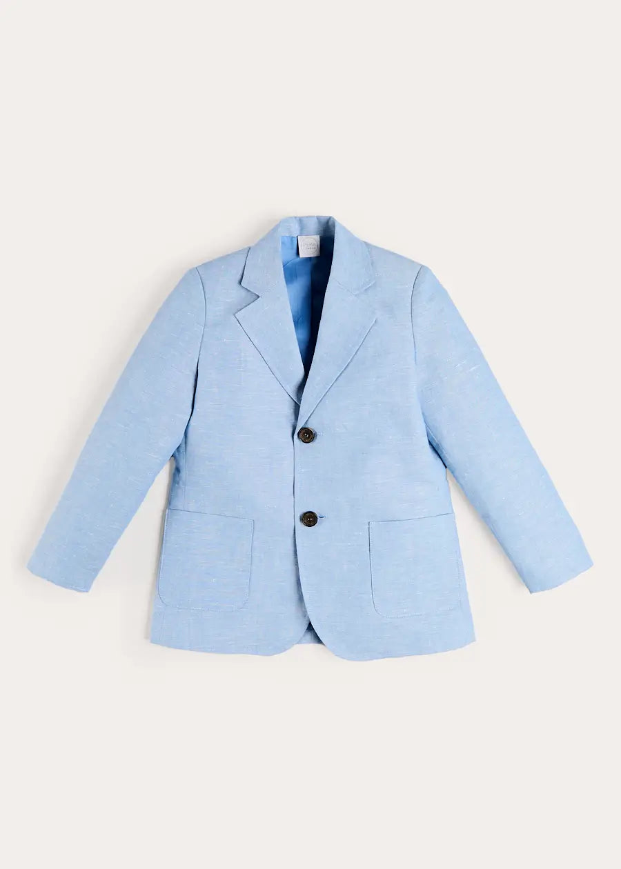 Plain Patch Pocket Blazer in Sky Blue (4- 10yrs) Coats from Pepa London