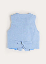 Plain Waistcoat in Sky Blue (4- 10yrs) Coats from Pepa London