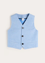 Plain Waistcoat in Sky Blue (4- 10yrs) Coats from Pepa London