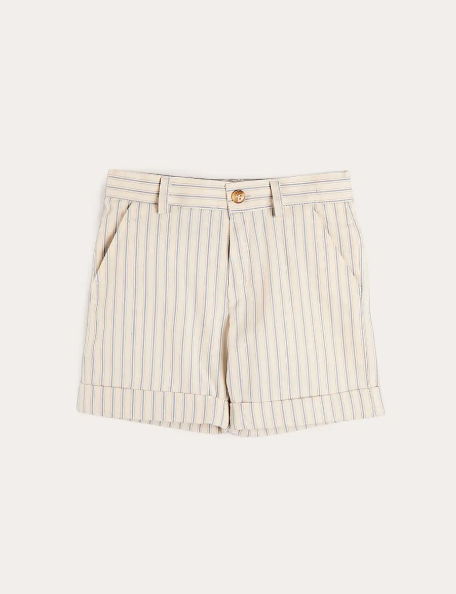 Percy Stripe Tailored Shorts in Blue (4- 10yrs) Shorts from Pepa London