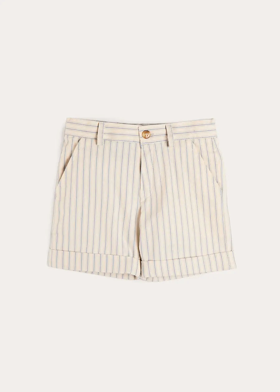 Percy Stripe Tailored Shorts in Blue (4- 10yrs) Shorts from Pepa London