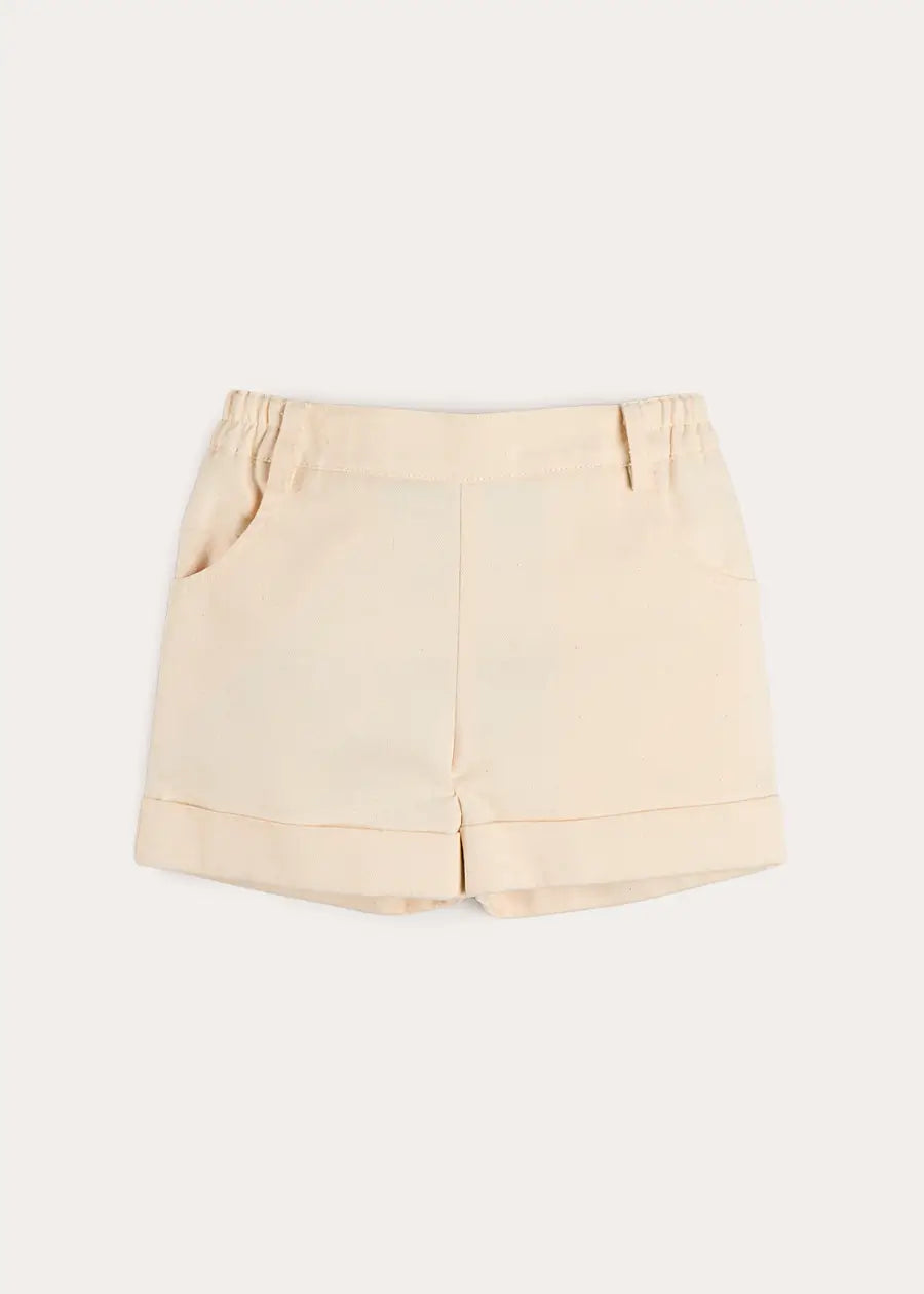 Elasticated Waist Shorts in Cream (12mths-4yrs) Shorts from Pepa London