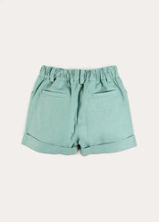 Plain Insignia Elasticated Waistband Shorts in Sage Green (12mths-4yrs) Shorts from Pepa London