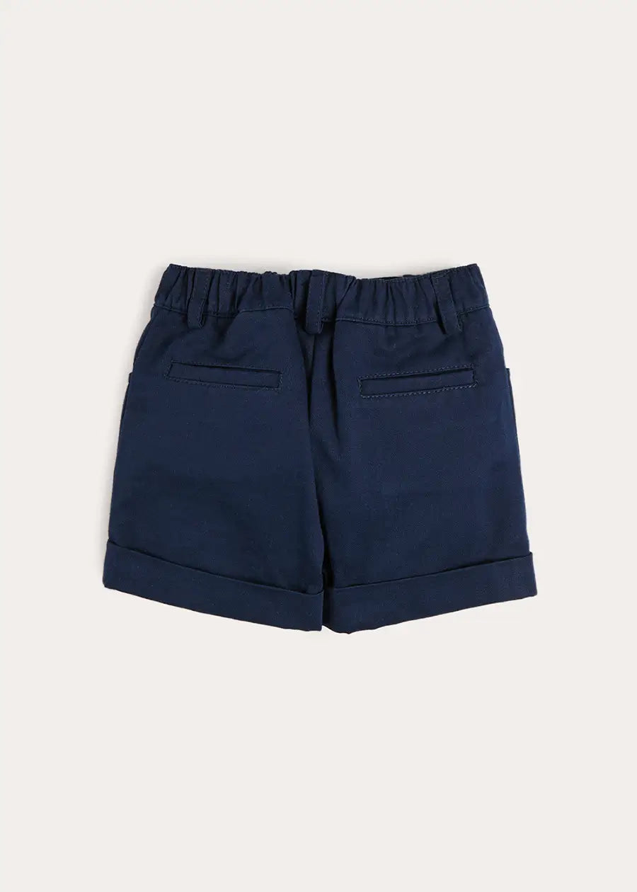 Insignia Elasticated Waist Turn-up Shorts in Navy (12mths-4yrs) Shorts from Pepa London