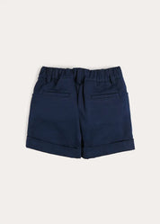 Insignia Elasticated Waist Turn-up Shorts in Navy (12mths-4yrs) Shorts from Pepa London