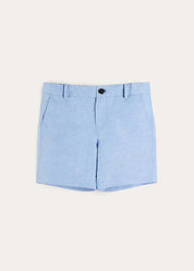 Linen Blend Tailored Shorts in Sky Blue (4-10yrs) Shorts from Pepa London