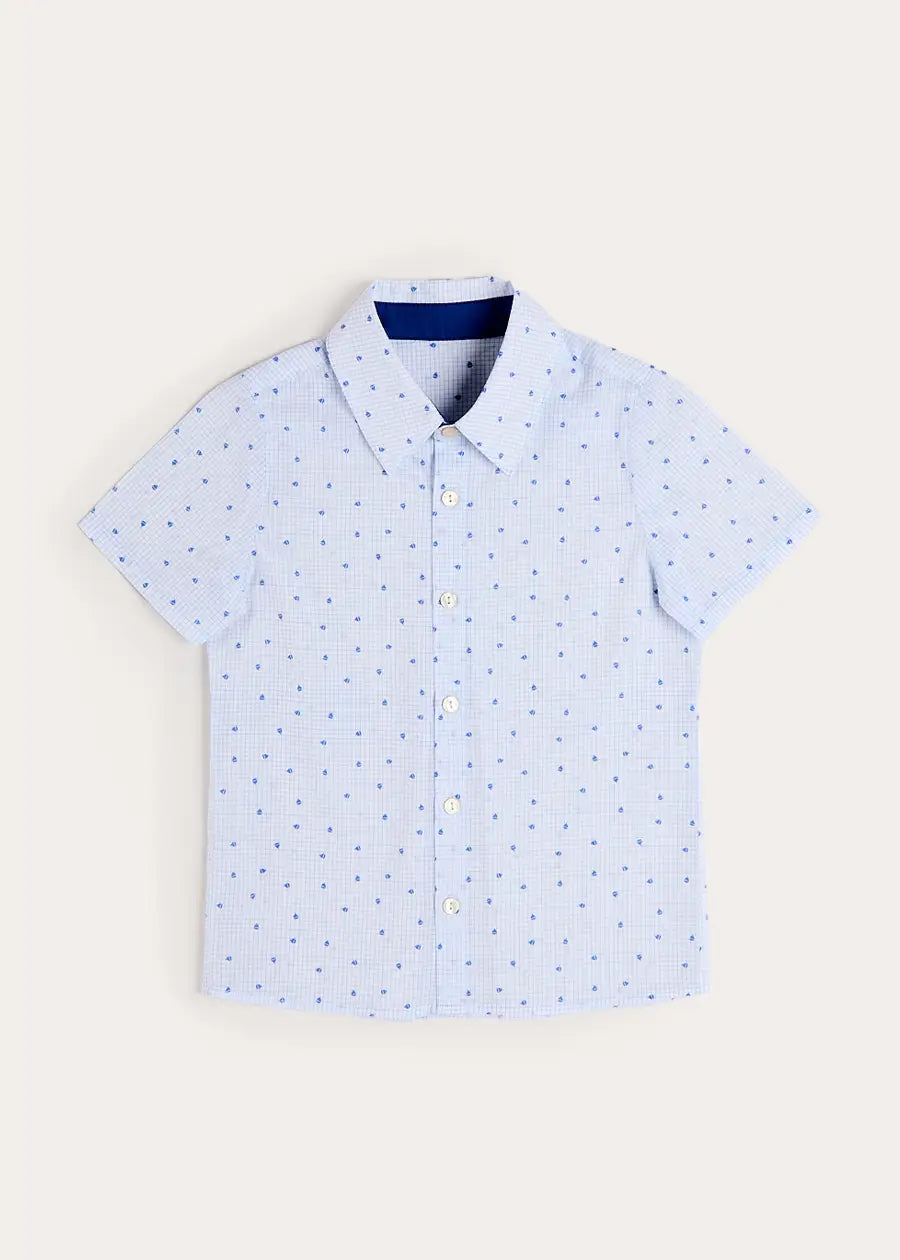 Noah Check Short Sleeve Shirt in Blue (2-10yrs) SHIRTS from Pepa London