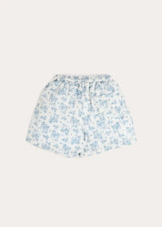 Audrey Toile Drawstring Swim Shorts in Blue (12mths- 10yrs) Swimwear from Pepa London