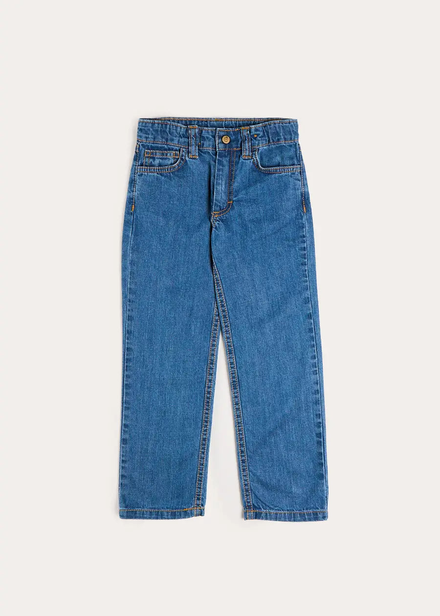 Five Pocket Straight Leg Jeans in Blue Denim (2-10yrs) Trousers from Pepa London