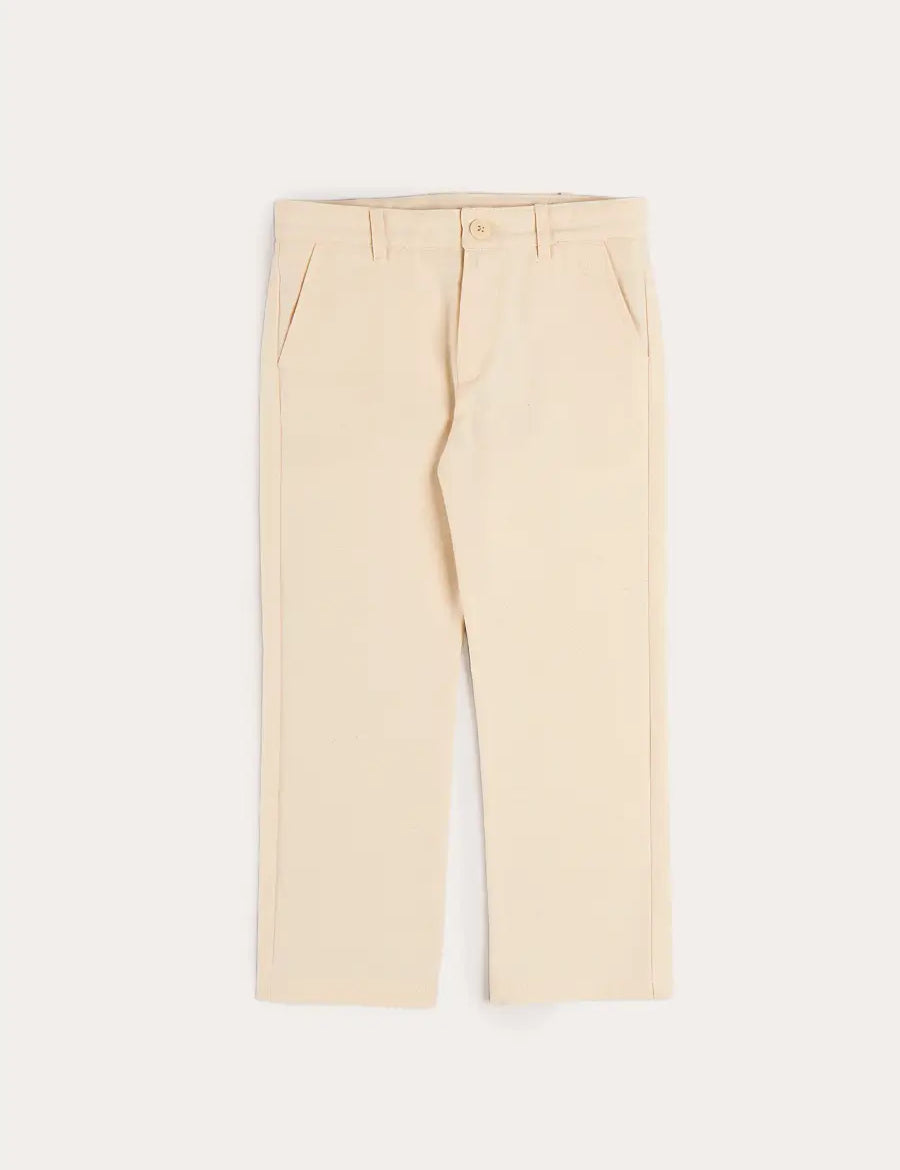 Plain Chino Trousers in Cream (4-10yrs) Trousers from Pepa London