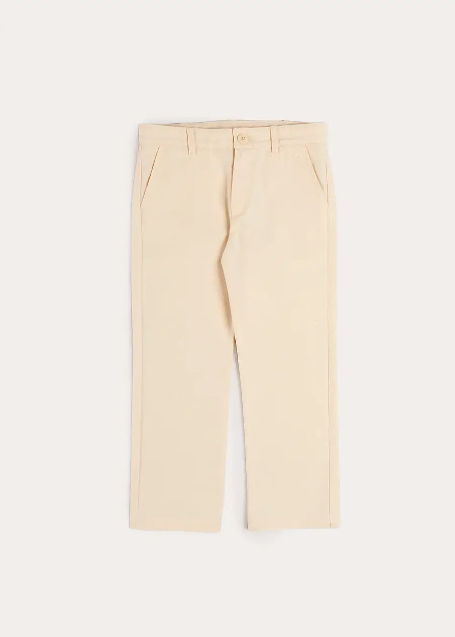 Plain Chino Trousers in Cream (4-10yrs) Trousers from Pepa London