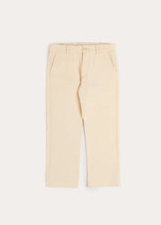 Plain Chino Trousers in Cream (4-10yrs) Trousers from Pepa London