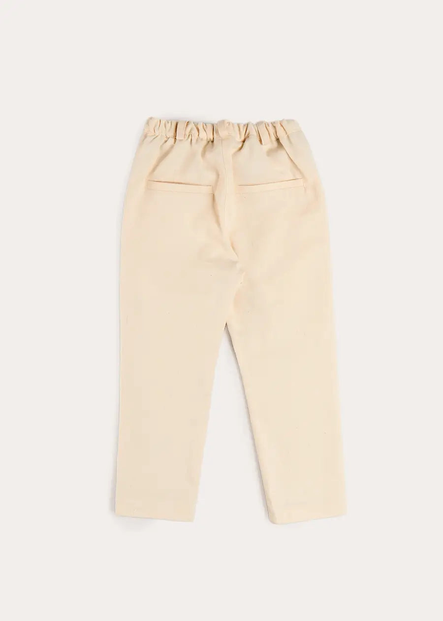 Elasticated Waist Trousers in Cream (18mths-5yrs) Trousers from Pepa London