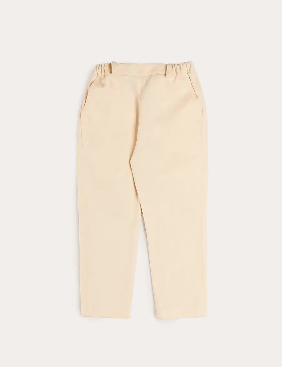 Elasticated Waist Trousers in Cream (18mths-5yrs) Trousers from Pepa London