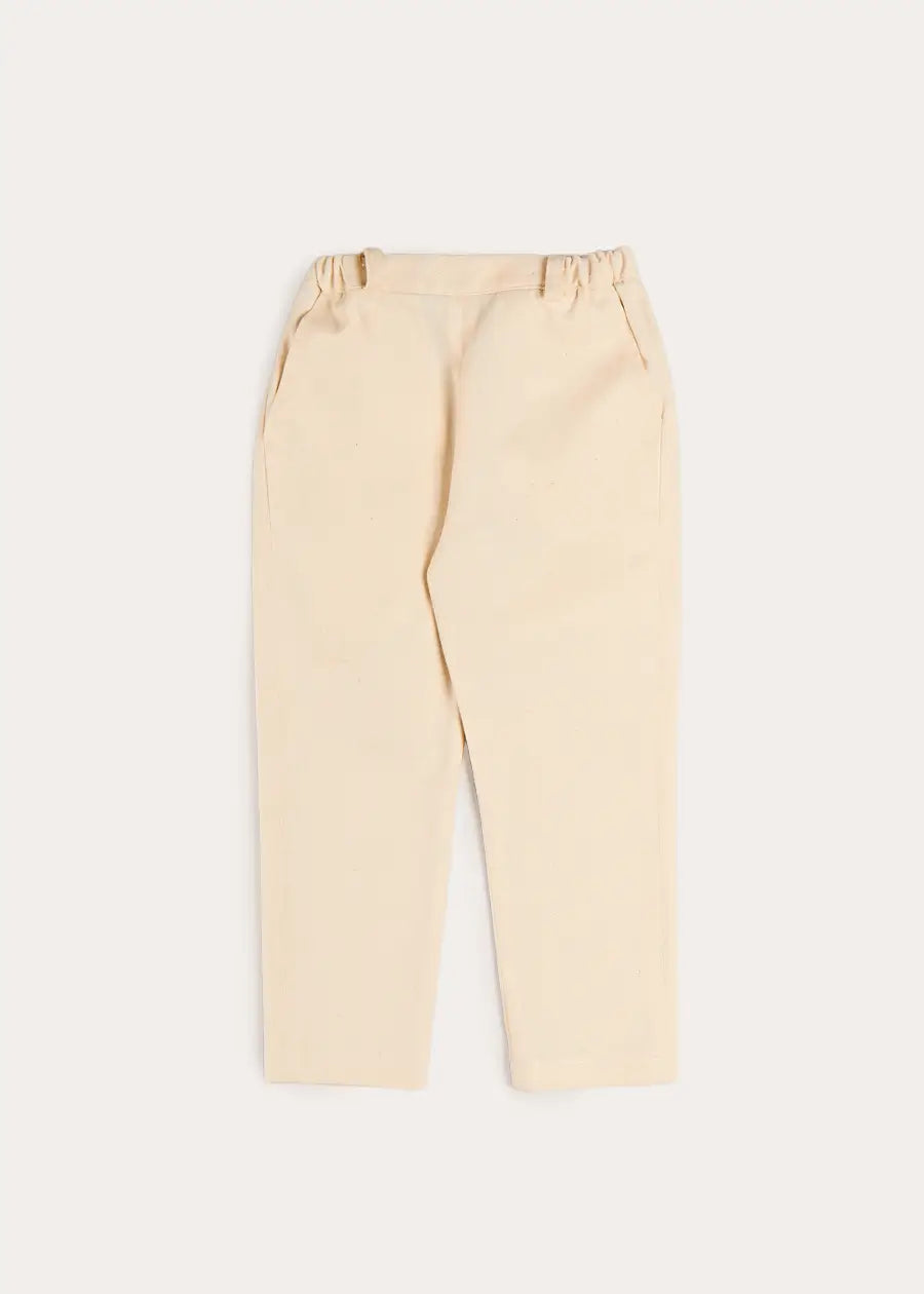 Elasticated Waist Trousers in Cream (18mths-5yrs) Trousers from Pepa London