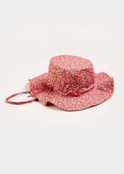 Annie Floral Print Beach Hat in Pink (1-8yrs) Accessories  from Pepa London