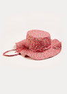 Annie Floral Print Beach Hat in Pink (S-M) Accessories  from Pepa London