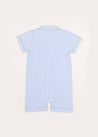 Gingham Contrast Piping Short Sleeve All-In-One in Blue (12mths-2yrs) Nightwear  from Pepa London