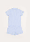 Gingham Contrast Piping Short Sleeve Pyjama Set in Blue (18mths-10yrs) Nightwear  from Pepa London