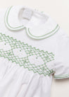 Handsmocked Peter Pan Collar Short Sleeve Two Piece Set in Green (18mths-6yrs) Two Piece Set  from Pepa London
