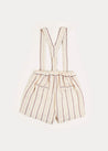 Light Striped Linen Shorts With Braces in Beige (18mths-4yrs) Shorts  from Pepa London
