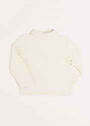 Nautical Boat Embroidery Polo Collar Cardigan in Cream (12mths-6yrs) Knitwear from Pepa London