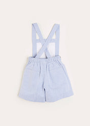 Nautical Striped Boat Embroidery Short Dungarees in Blue (18mths-4yrs) Dungarees  from Pepa London