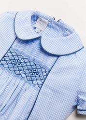 Peter Pan Collar Contrast Trim Short Sleeve Two Piece Set in Blue (6mths-3yrs) Two Piece Set from Pepa London