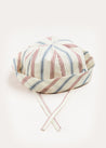 Striped Beach Hat in Red (S-L) Accessories  from Pepa London