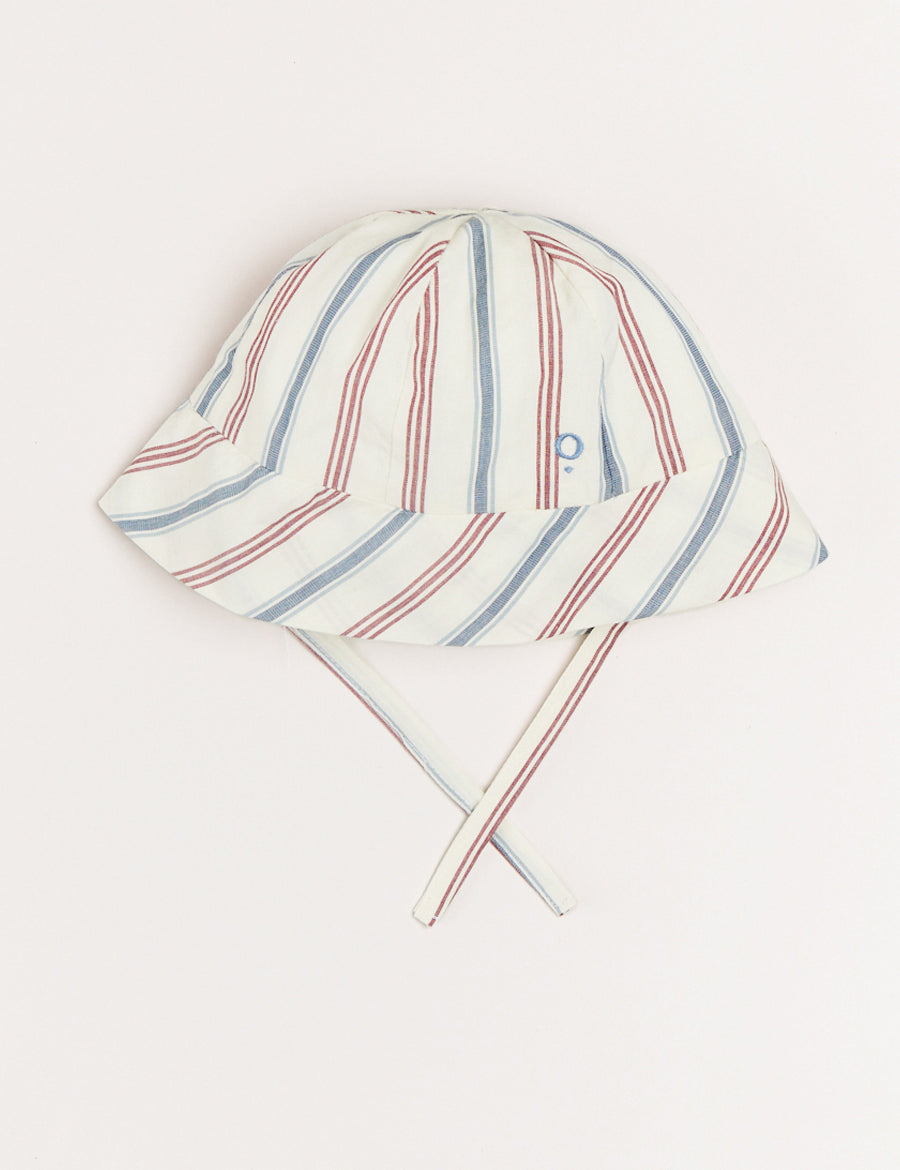 Striped Beach Hat in Red (S-L) Accessories  from Pepa London