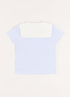 Striped Double Breasted Short Sleeve Shirt in Blue (12mths-4yrs) Shirts  from Pepa London
