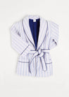 Striped Dressing Gown In Blue (2-10yrs) NIGHTWEAR  from Pepa London