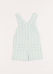 Striped Pocket Front Short Dungarees in Green (18mths-4yrs) DUNGAREES from Pepa London