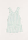 Striped Pocket Front Short Dungarees in Green (18mths-4yrs) Dungarees  from Pepa London