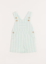 Striped Pocket Front Short Dungarees in Green (18mths-4yrs) DUNGAREES from Pepa London