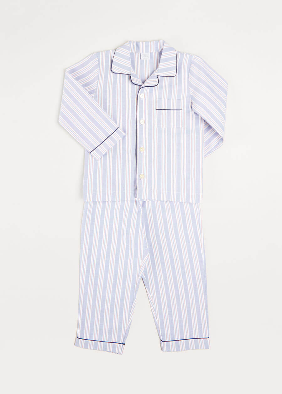 Striped Pyjama Set In Blue (2-10yrs) NIGHTWEAR  from Pepa London
