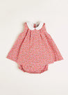 Annie Floral Print Sleeveless Dress With Bloomers in Coral (3mths-3yrs) Dresses  from Pepa London