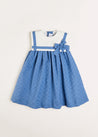 Broderie Anglaise Sleeveless Trapeze Dress in Blue (12mths-10yrs) Dresses  from Pepa London